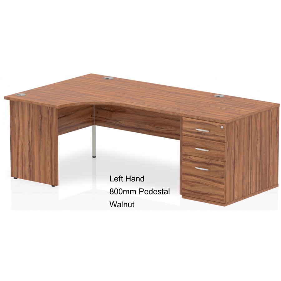 Rayleigh Panel End Desk with 800 Deep Pedestal Set